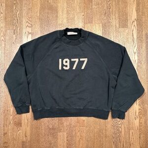Essentials Fear of God 1977 Iron Gray Fleece Oversized Sweatshirt Womens Large